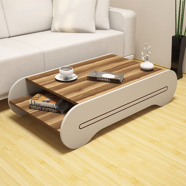Stolić za kavu Cool - Walnut, Cream-Vasdom.hr