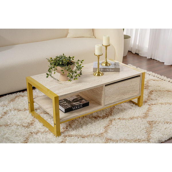 Stolić za kavu Haldizen - Gold, Travertine-Vasdom.hr