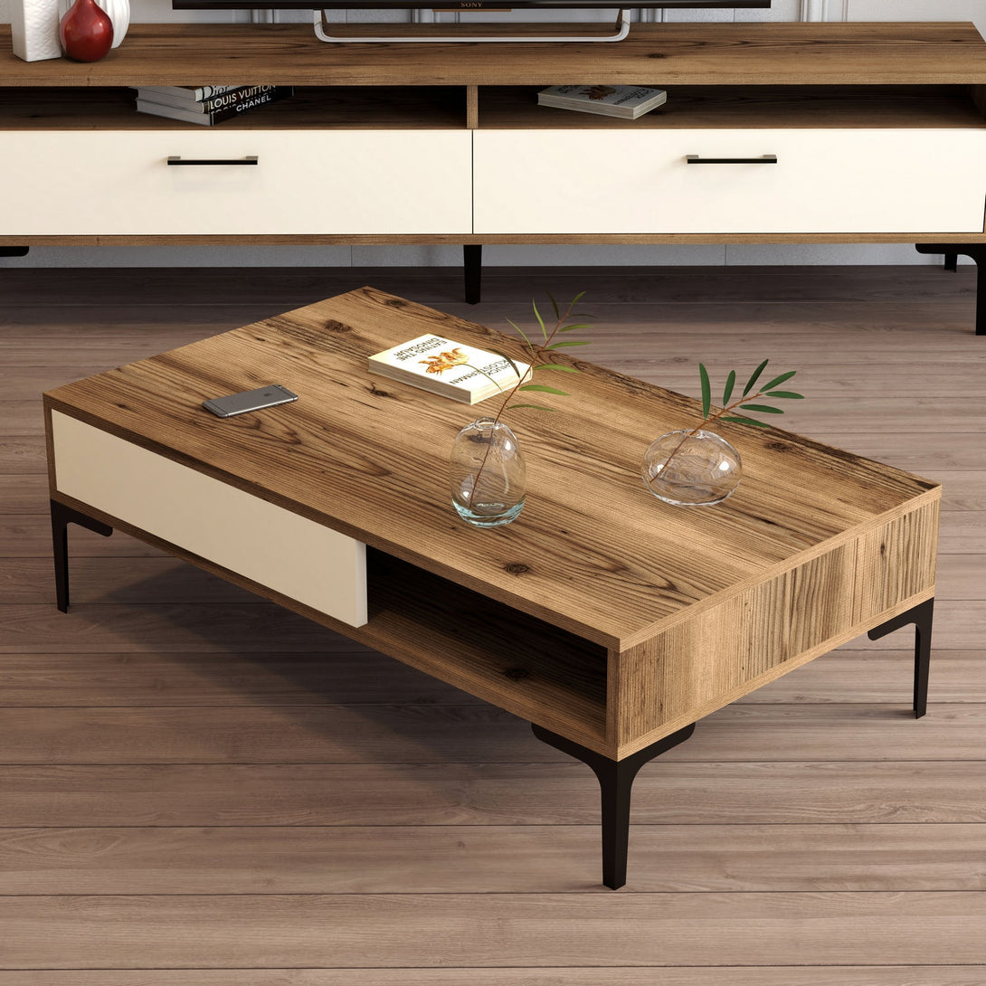 Stolić za kavu Istanbul - Walnut, Cream-Vasdom.hr