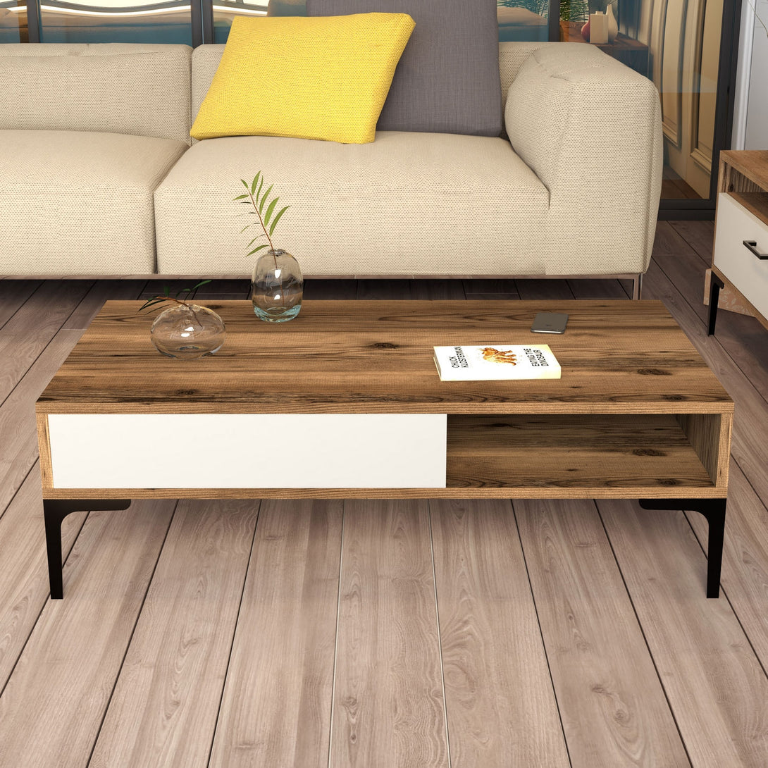 Stolić za kavu Istanbul - Walnut, Cream-Vasdom.hr