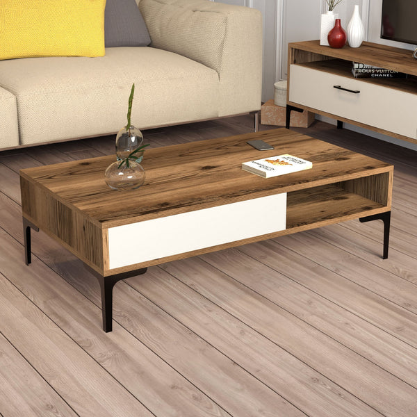 Stolić za kavu Istanbul - Walnut, Cream-Vasdom.hr