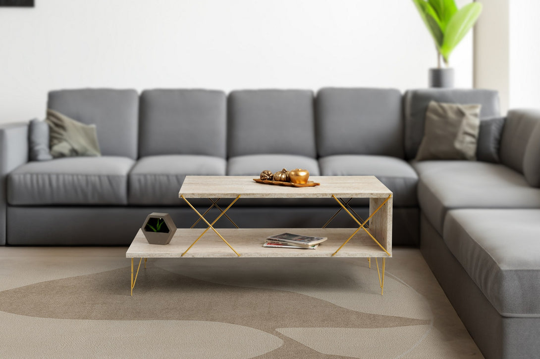 Stolić za kavu Loire - Gold, Travertine-Vasdom.hr