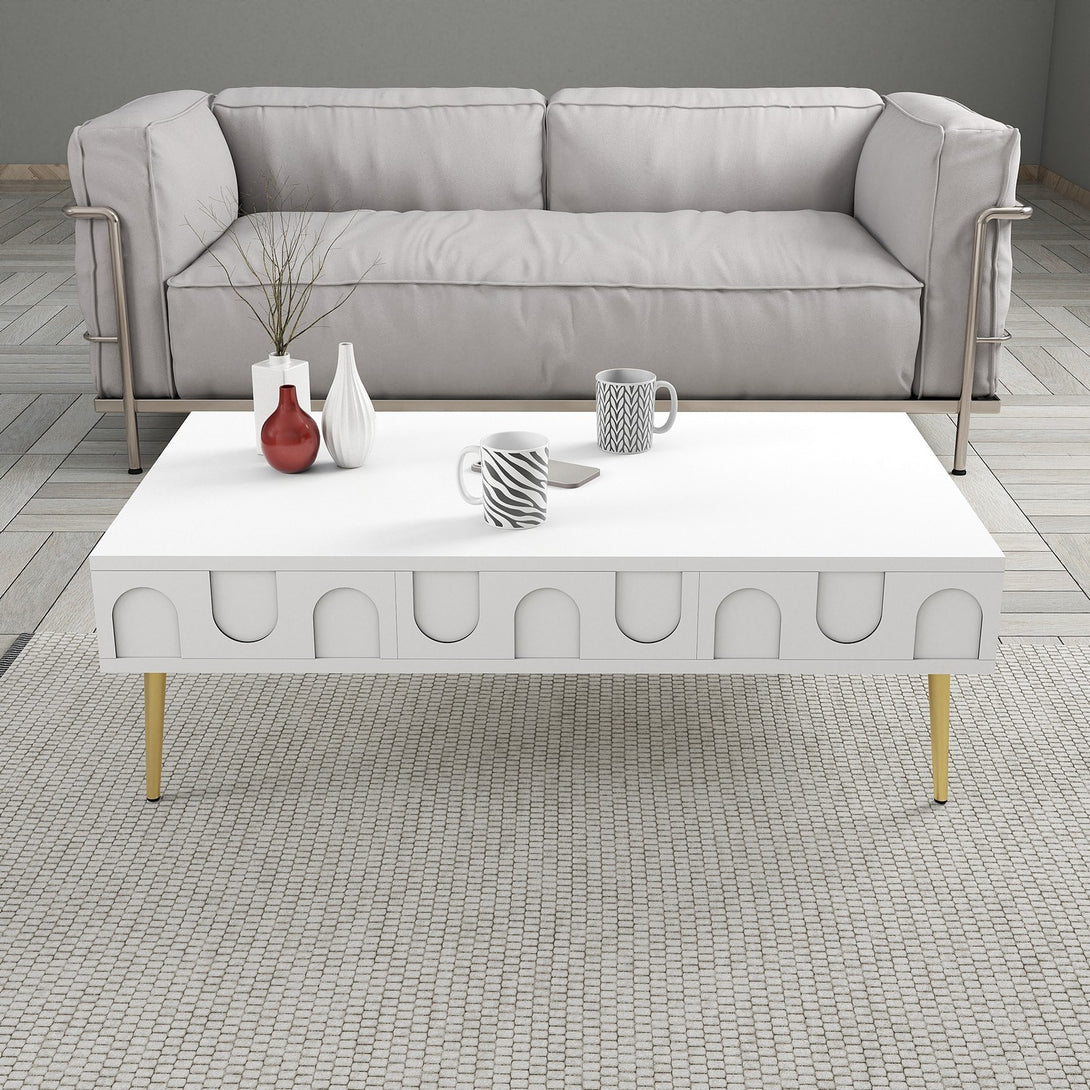 Stolić za kavu Lyon 33 - White, Gold-Vasdom.hr