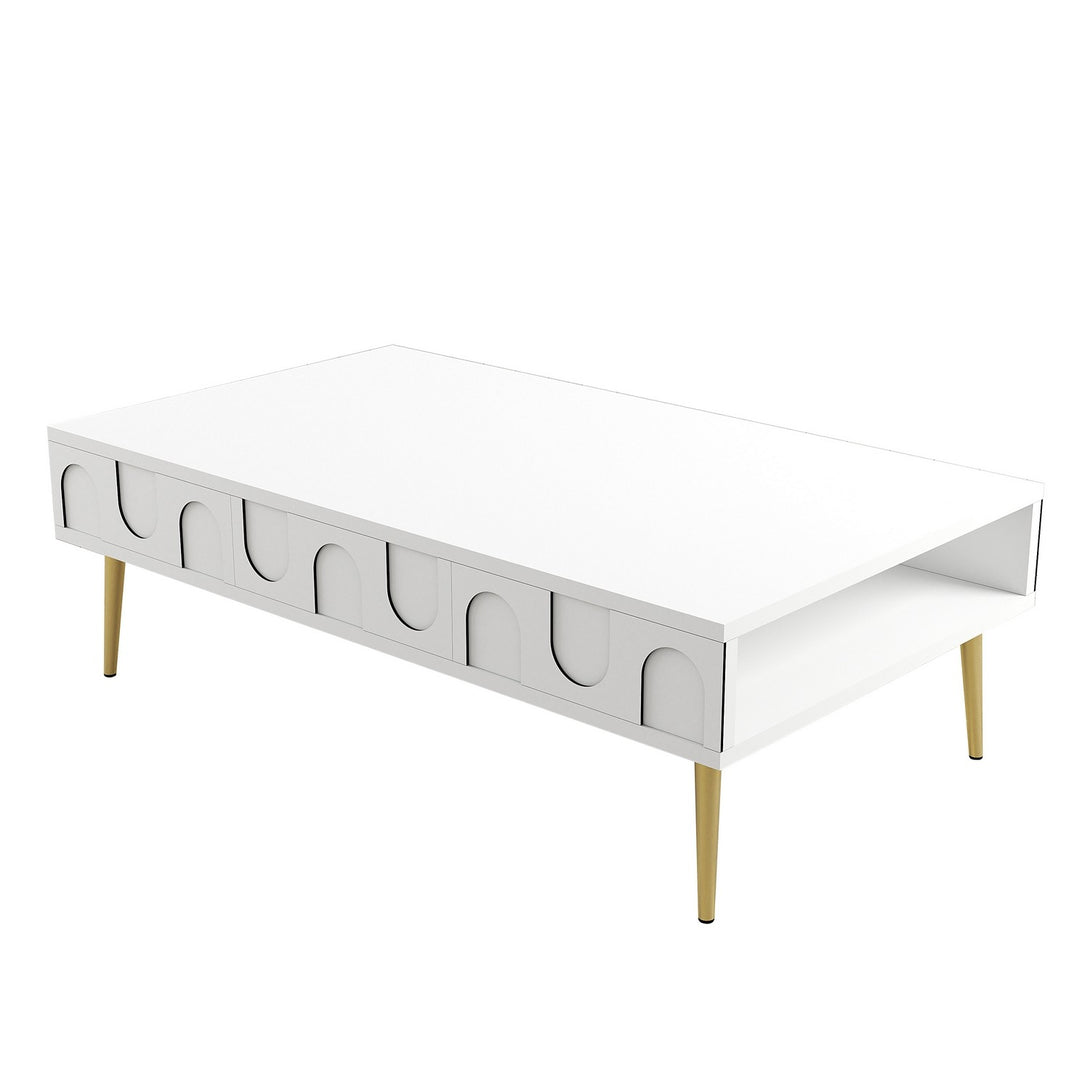 Stolić za kavu Lyon 33 - White, Gold-Vasdom.hr