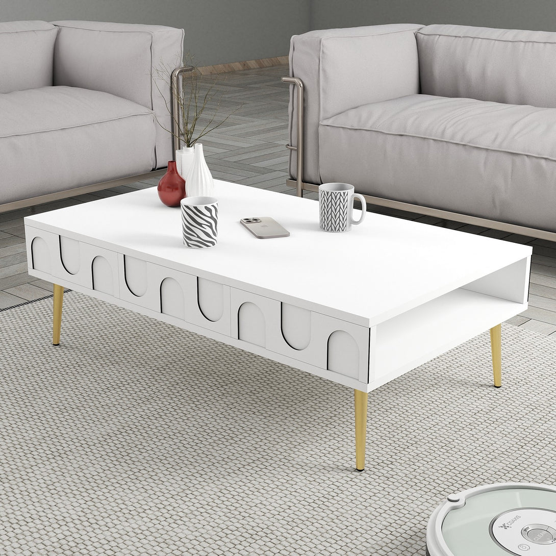 Stolić za kavu Lyon 33 - White, Gold-Vasdom.hr