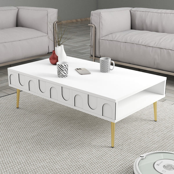 Stolić za kavu Lyon 33 - White, Gold-Vasdom.hr