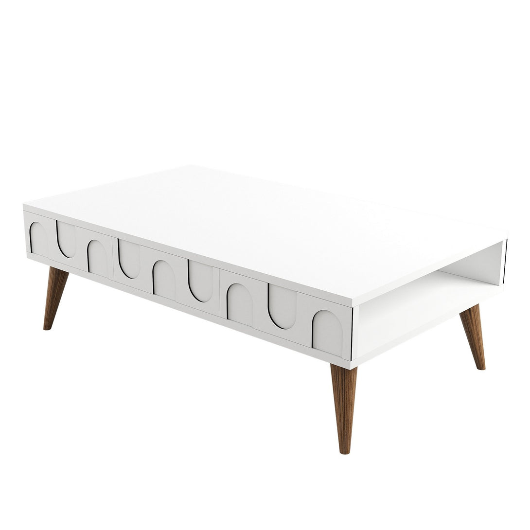 Stolić za kavu Lyon 34 - White, Walnut-Vasdom.hr