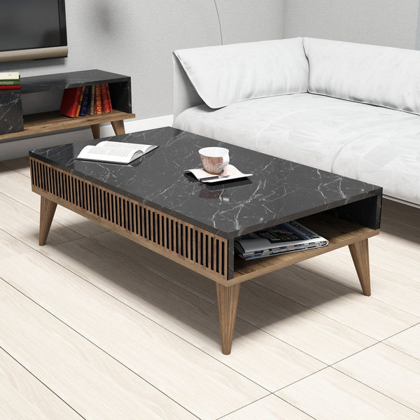 Stolić za kavu Milan - Walnut, Black-Vasdom.hr