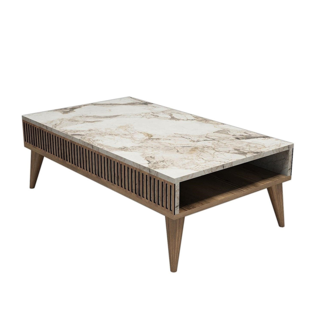 Stolić za kavu Milan - Walnut, White Marble-Vasdom.hr