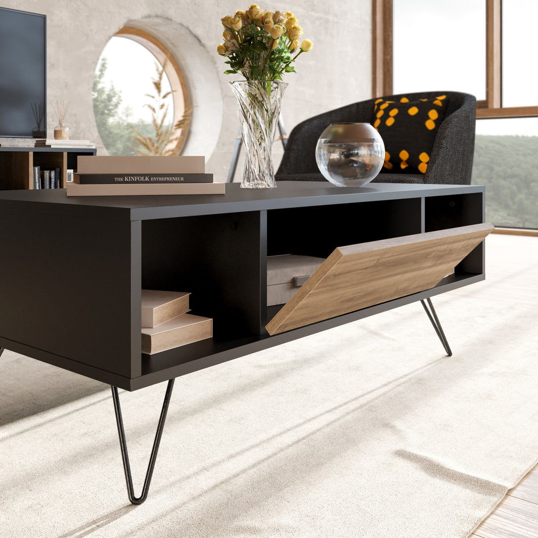 Stolić za kavu Mistico - Black, Walnut-Vasdom.hr