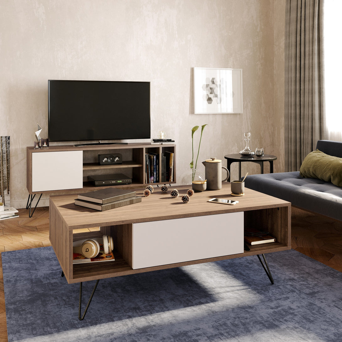 Stolić za kavu Mistico - Walnut, White-Vasdom.hr