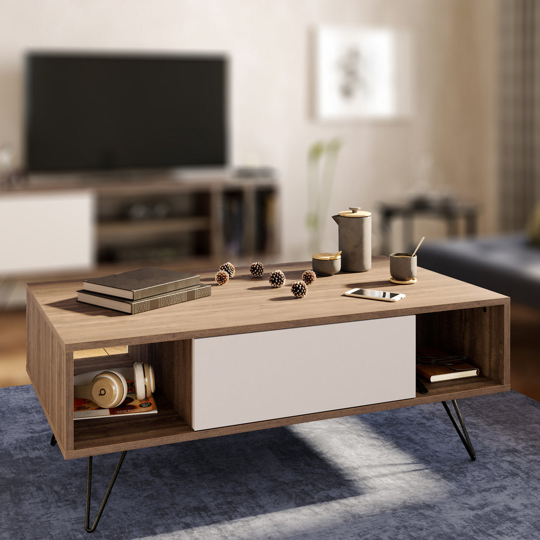 Stolić za kavu Mistico - Walnut, White-Vasdom.hr