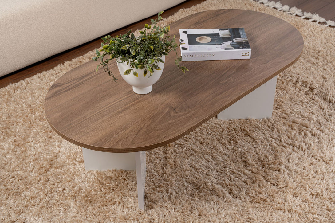 Stolić za kavu Sable - Walnut, White-Vasdom.hr