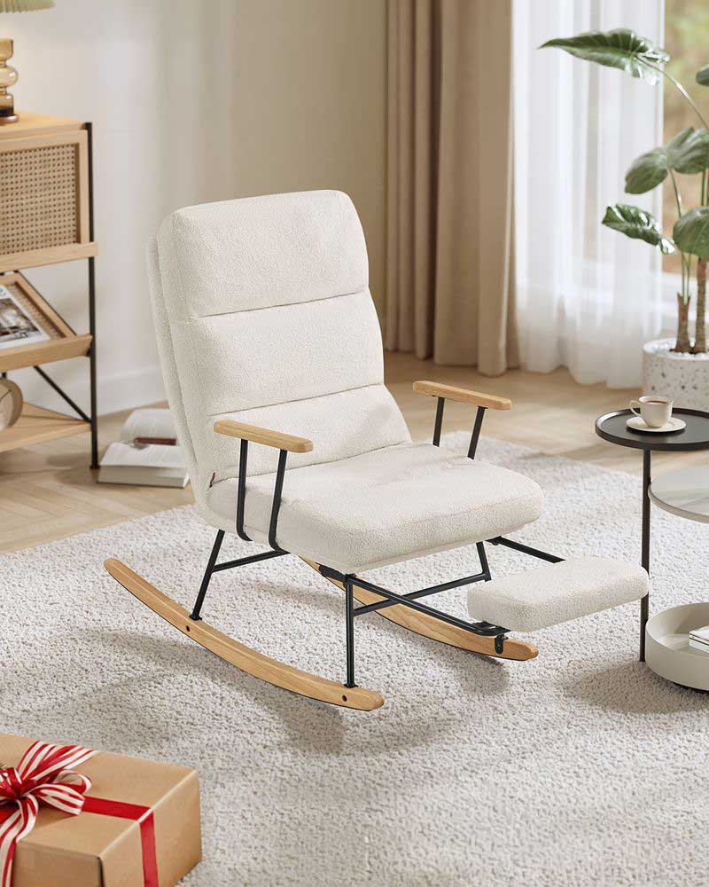 Stolica za ljuljanje nosivost do 160 kg, 97 × 67 × 100 cm, bijela | VASHOME-Vasdom.hr