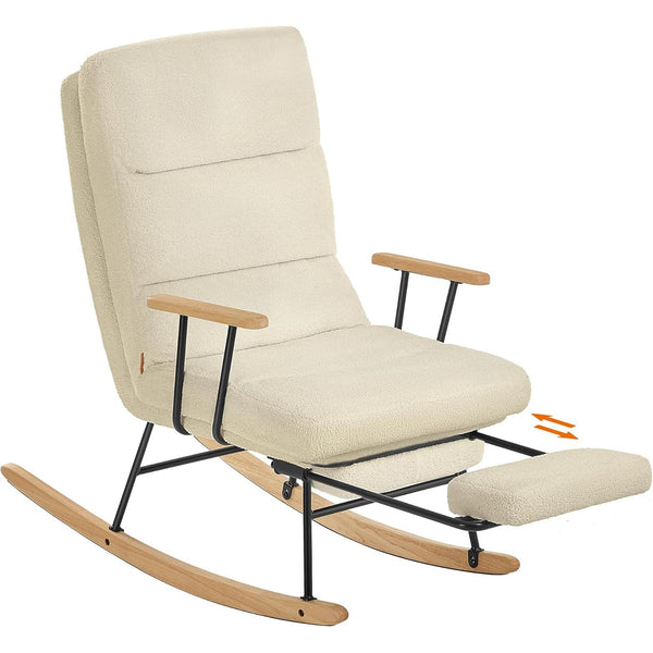 Stolica za ljuljanje nosivost do 160 kg, 97 × 67 × 100 cm, krem bijela | VASHOME-Vasdom.hr