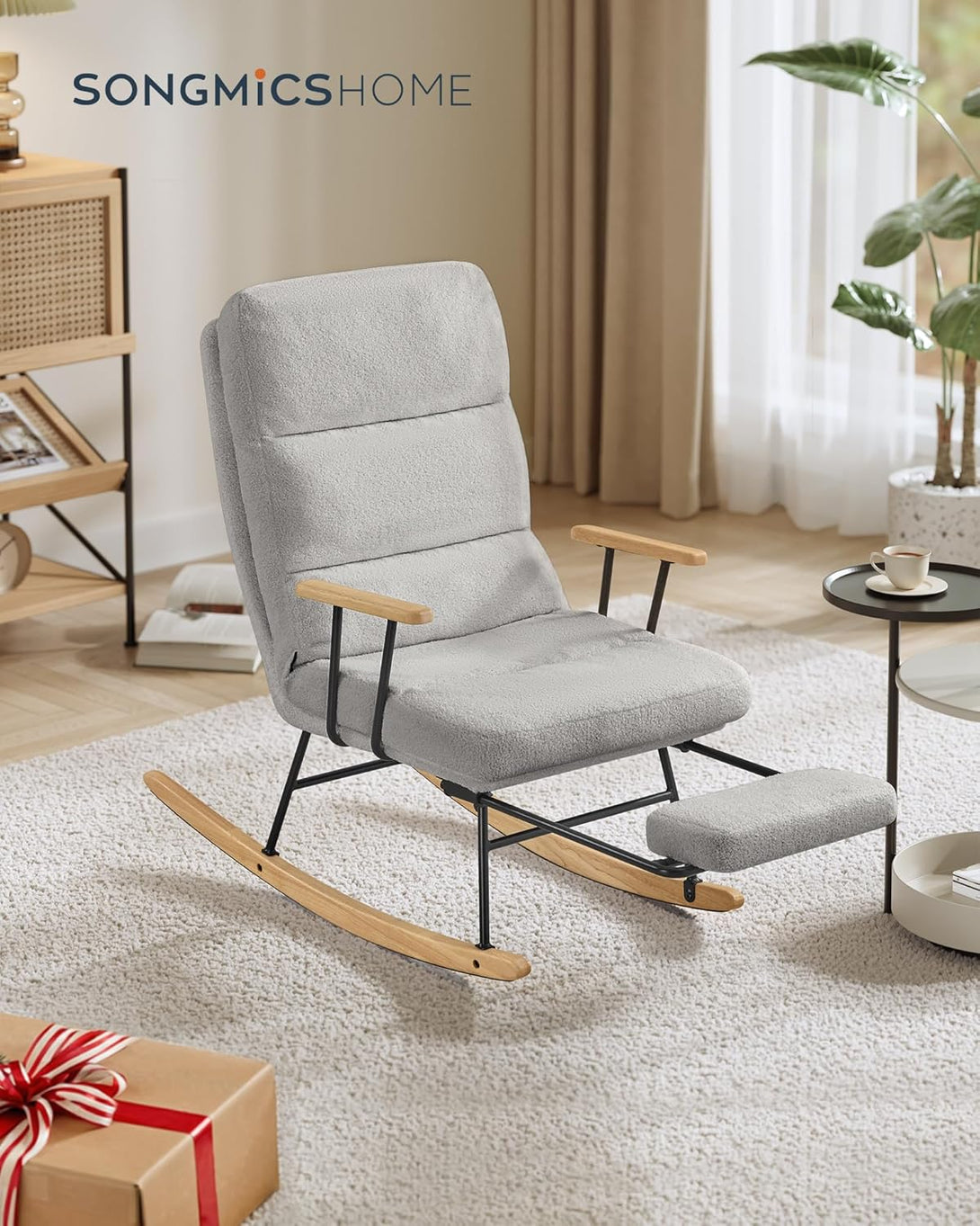 Stolica za ljuljanje nosivost do 160 kg, 97 × 67 × 100 cm, siva | VASHOME-Vasdom.hr