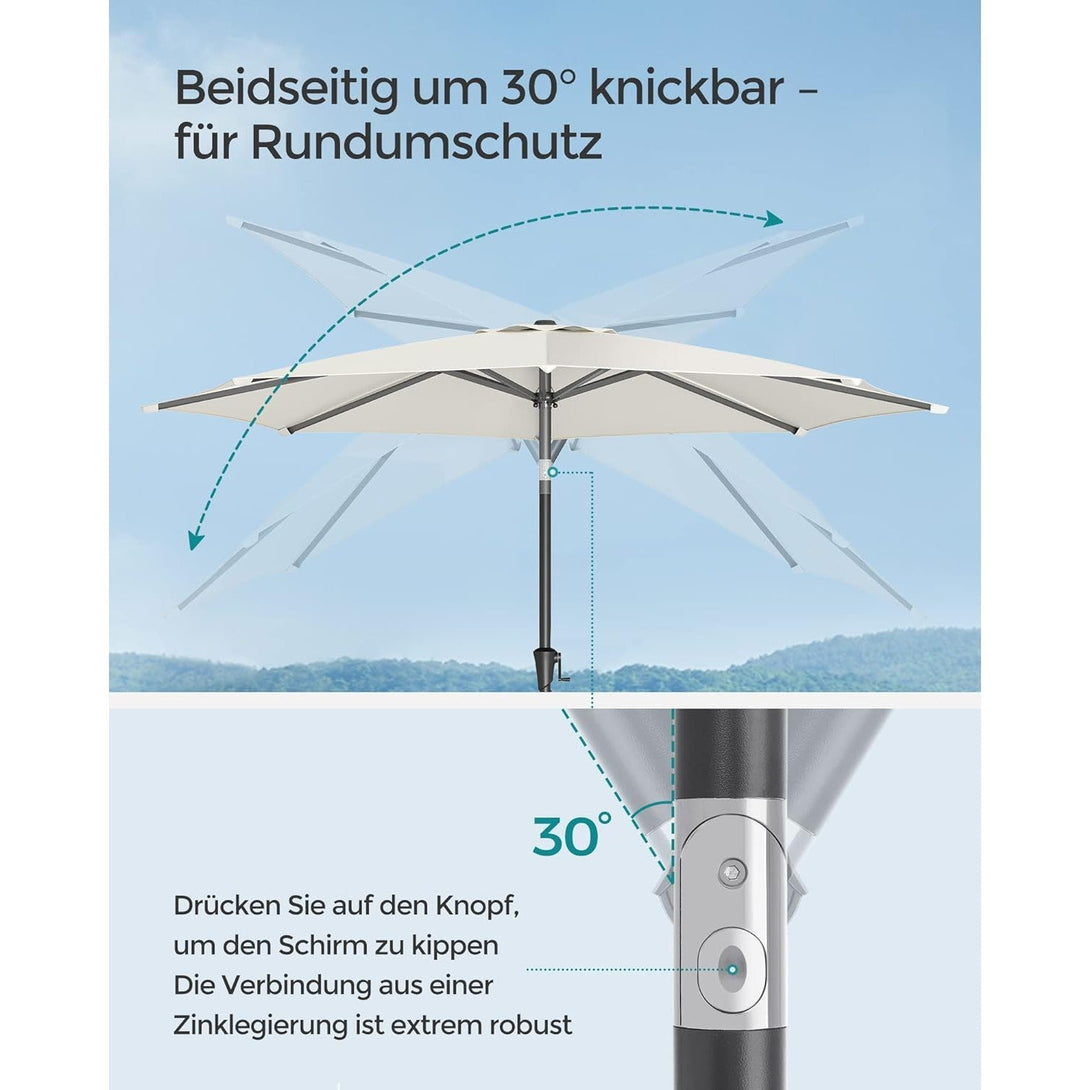 Suncobran 300 cm, UPF 50+, s nagibom od 30° na obje strane, bež boje | SONGMICS-Vasdom.hr