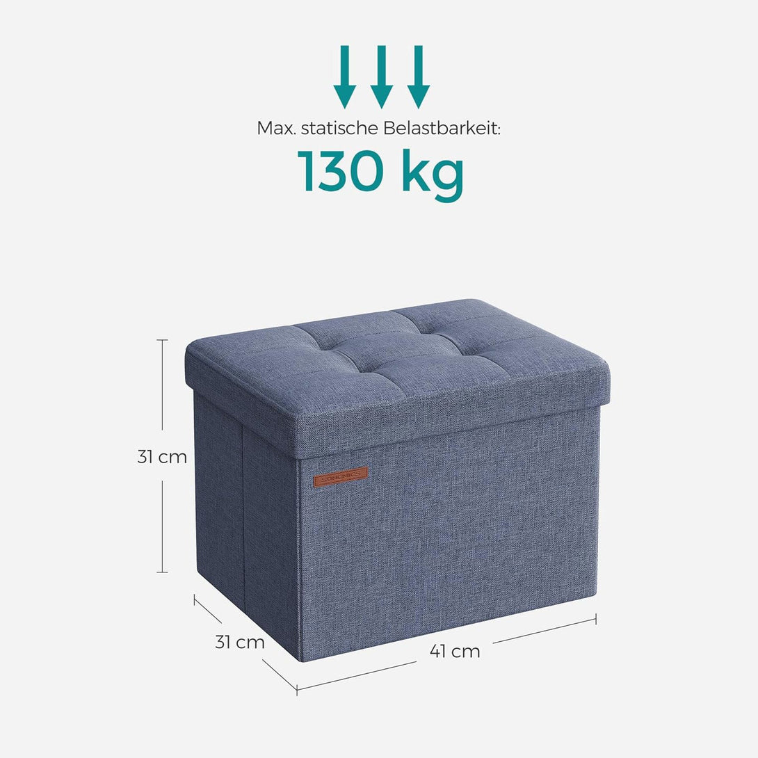 Tabure s prostorom za pohranu, 31 x 41 x 31 cm, svijetlo plavi | SONGMICS-Vasdom.hr