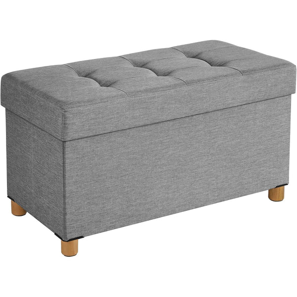 Tabure s prostorom za pohranu, 76 x 38 x 40 cm, svijetlo sive boje | SONGMICS-Vasdom.hr