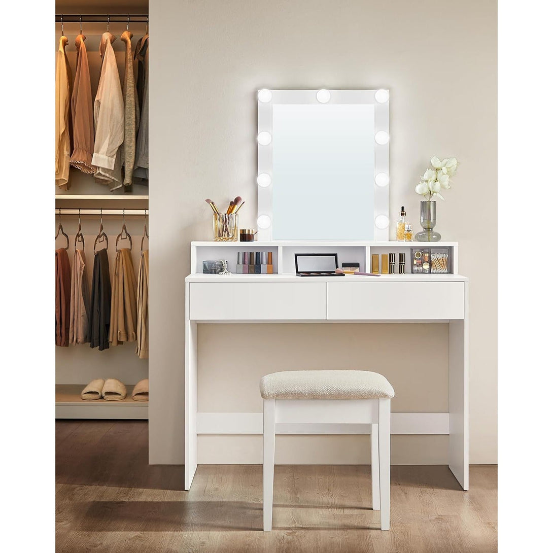 Toaletni stol s LED osvjetljenjem, 40 x 100 x 145 cm, bijeli | VASAGLE-Vasdom.hr