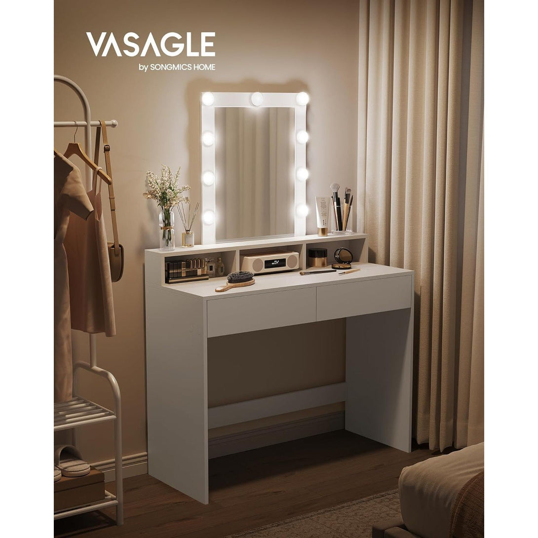 Toaletni stol s LED osvjetljenjem, 40 x 100 x 145 cm, bijeli | VASAGLE-Vasdom.hr