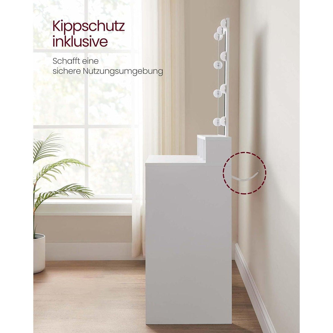 Toaletni stol s LED osvjetljenjem, 40 x 100 x 145 cm, bijeli | VASAGLE-Vasdom.hr