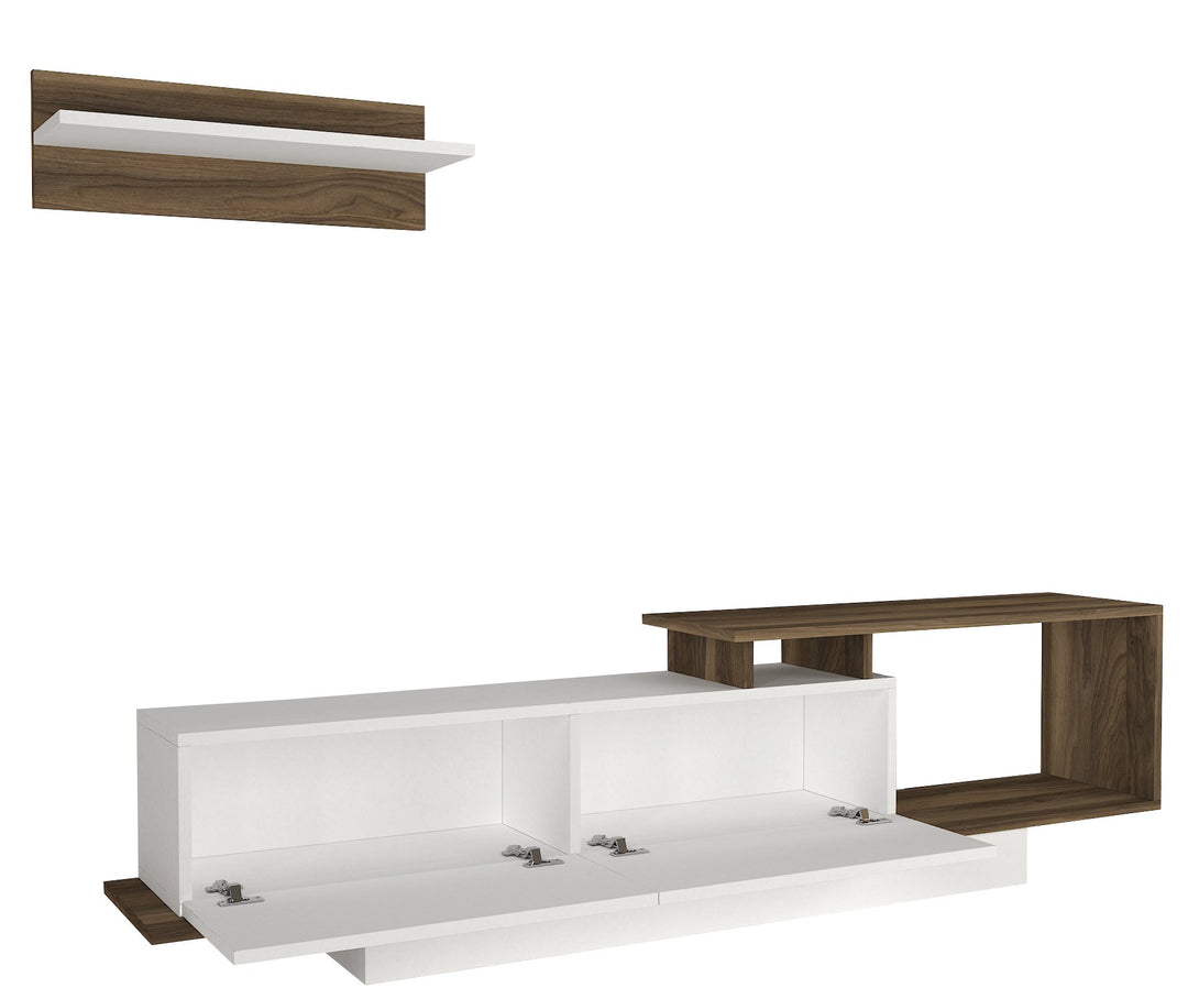 TV ormarić Asos - White, Walnut-Vasdom.hr