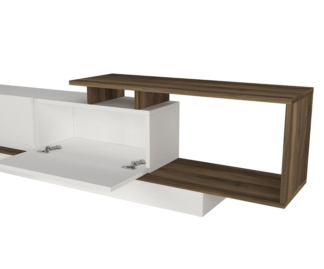 TV ormarić Asos - White, Walnut-Vasdom.hr