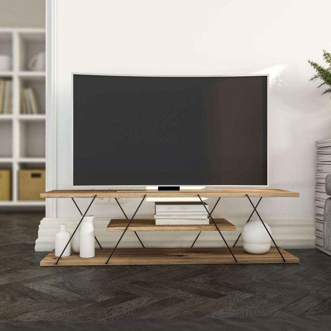 TV ormarić Canaz v2 - Black, Walnut-Vasdom.hr