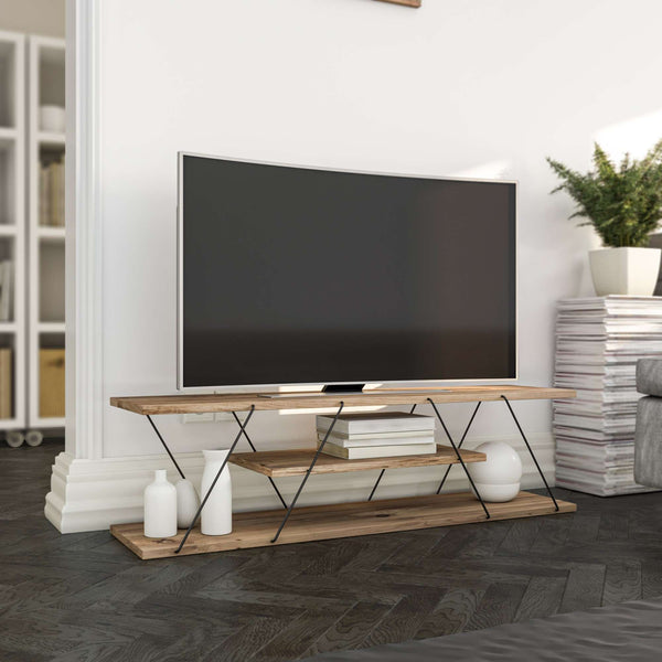TV ormarić Canaz v2 - Black, Walnut-Vasdom.hr