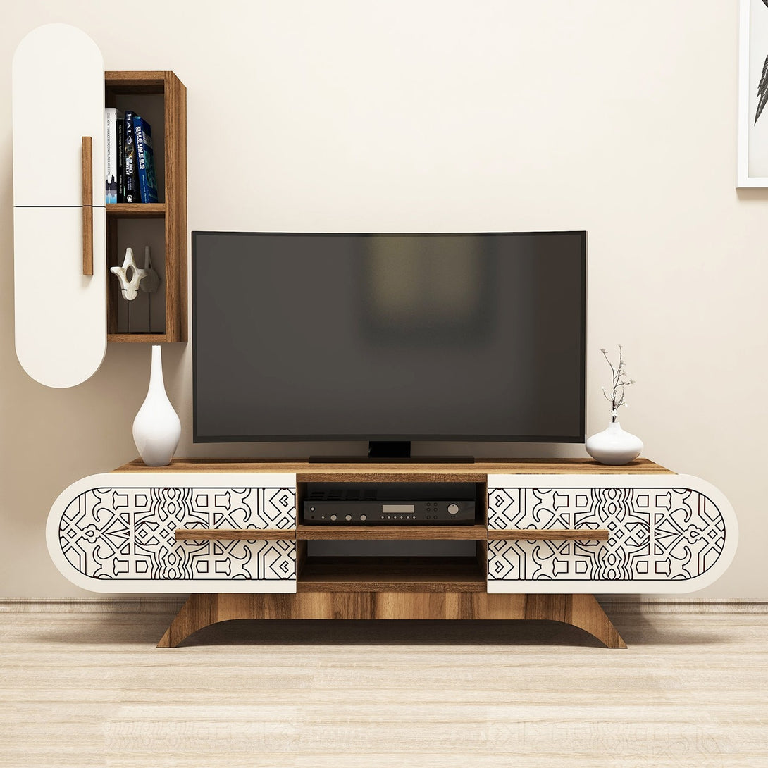 TV ormarić Defne - Walnut, Cream-Vasdom.hr