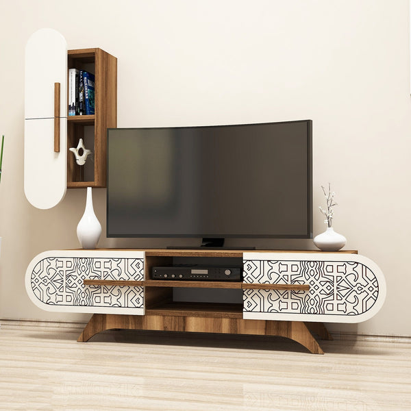 TV ormarić Defne - Walnut, Cream-Vasdom.hr