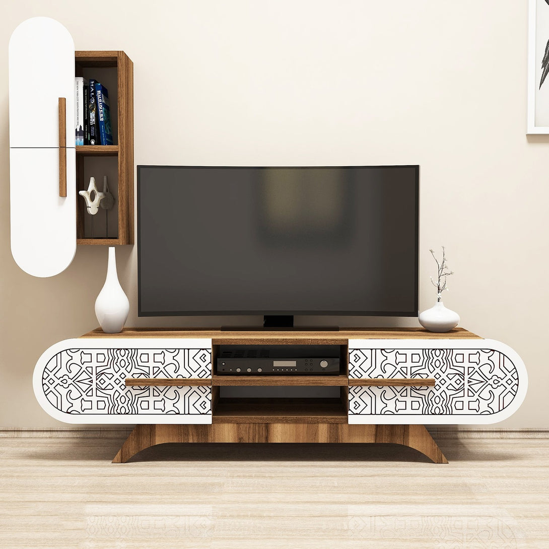 TV ormarić Defne - Walnut, White-Vasdom.hr