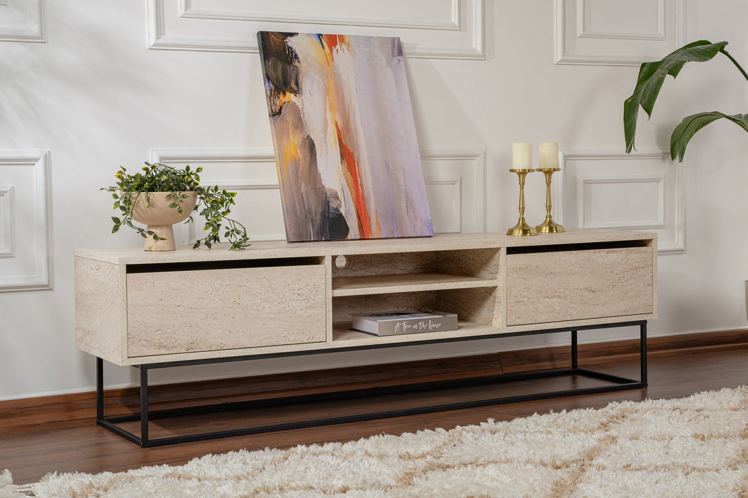 TV ormarić Escape 180 -Black, Travertine-Vasdom.hr