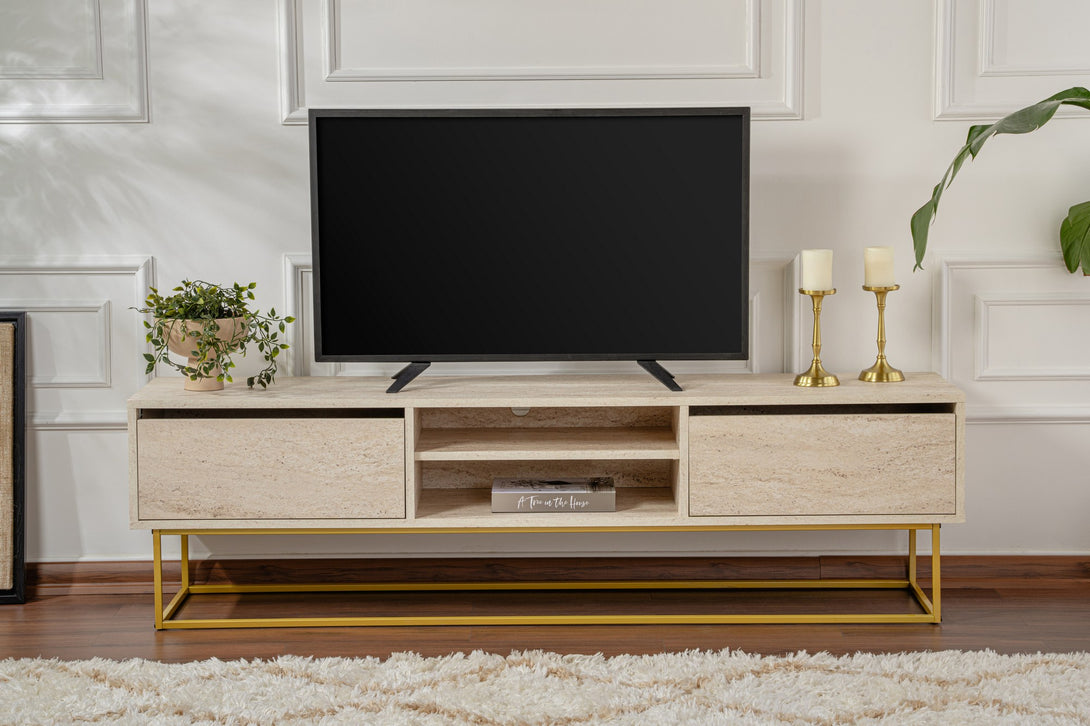 TV ormarić Escape 180 - Gold, Travertine-Vasdom.hr