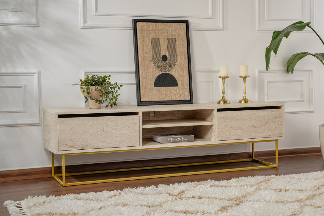 TV ormarić Escape 180 - Gold, Travertine-Vasdom.hr