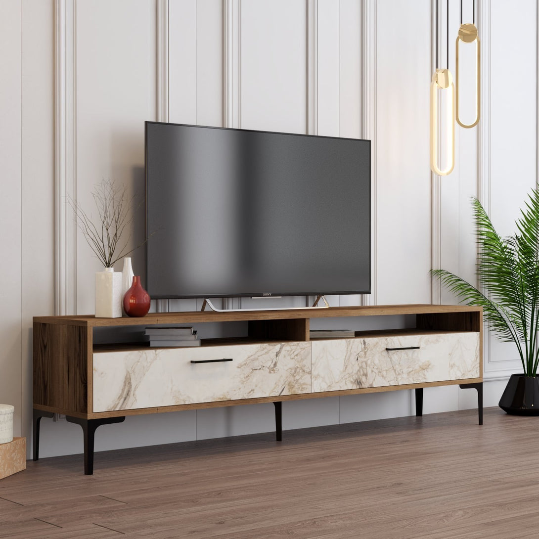 TV ormarić Istanbul 2 - Walnut White Marble-Vasdom.hr