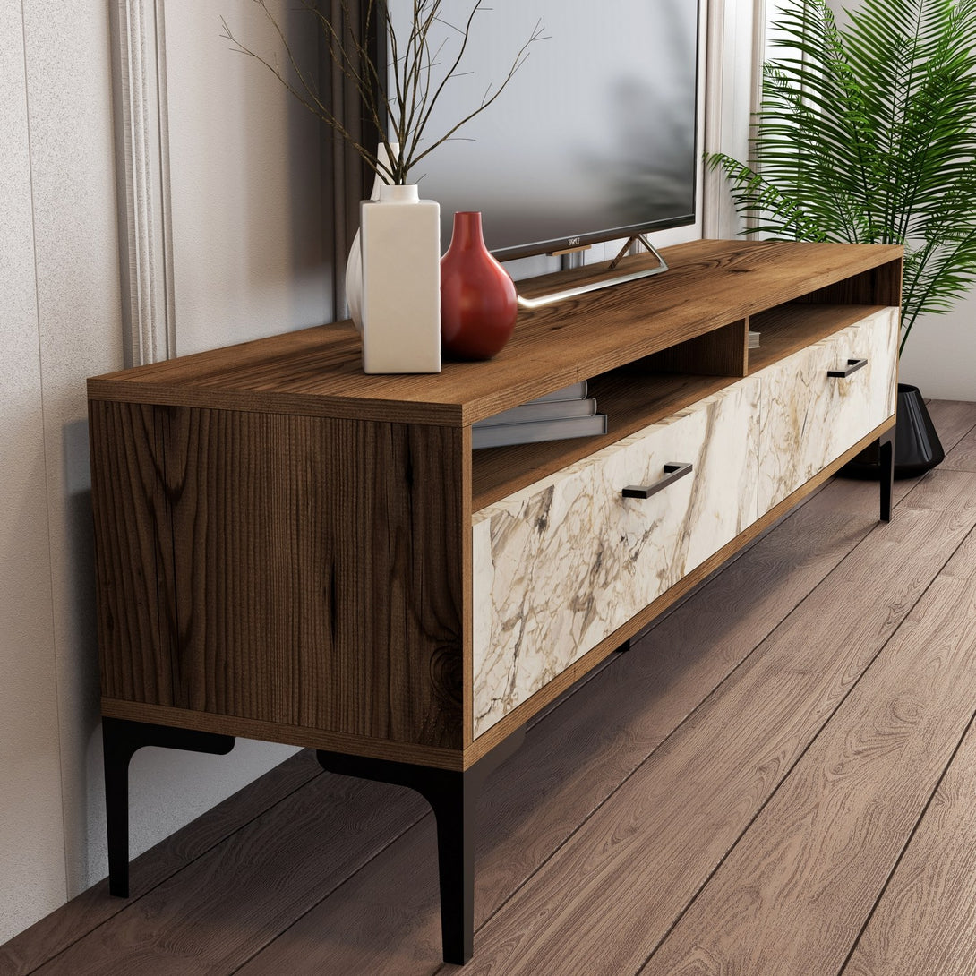 TV ormarić Istanbul 2 - Walnut White Marble-Vasdom.hr