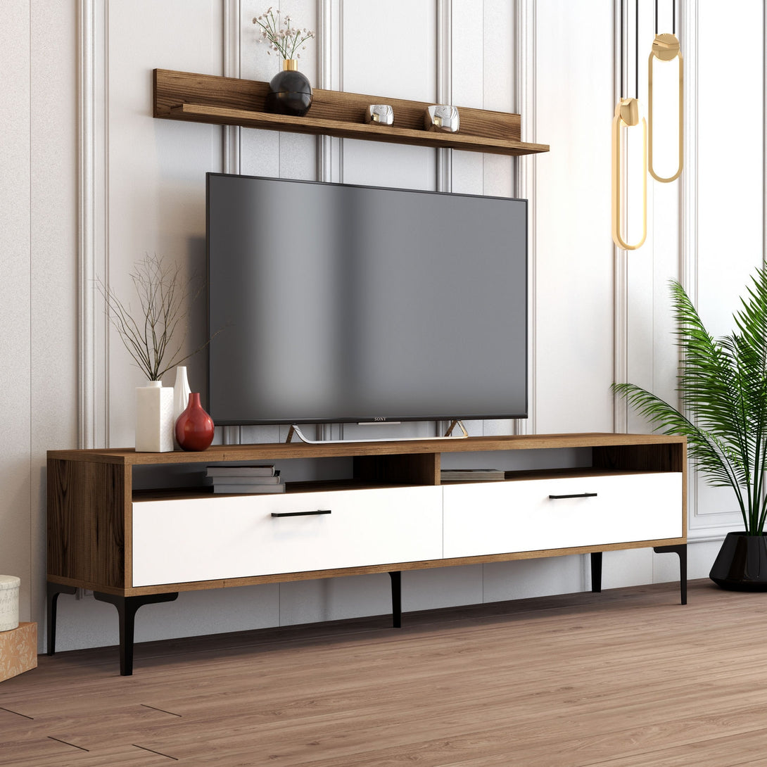 TV ormarić Istanbul - Walnut, White-Vasdom.hr