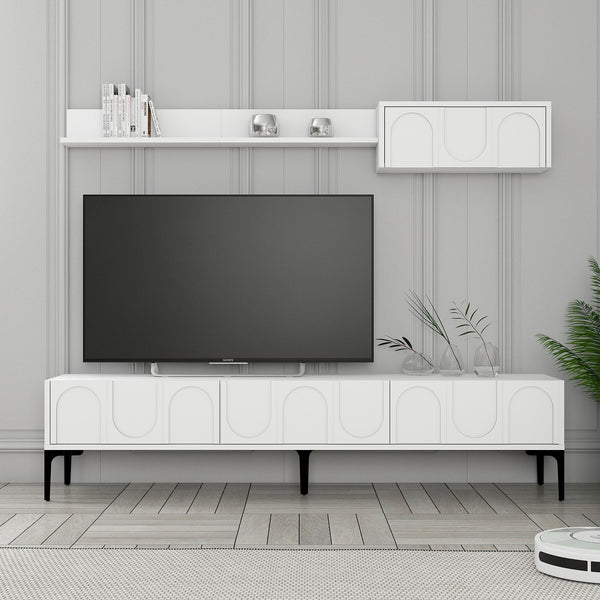 TV ormarić Lyon 2 - White, Black-Vasdom.hr