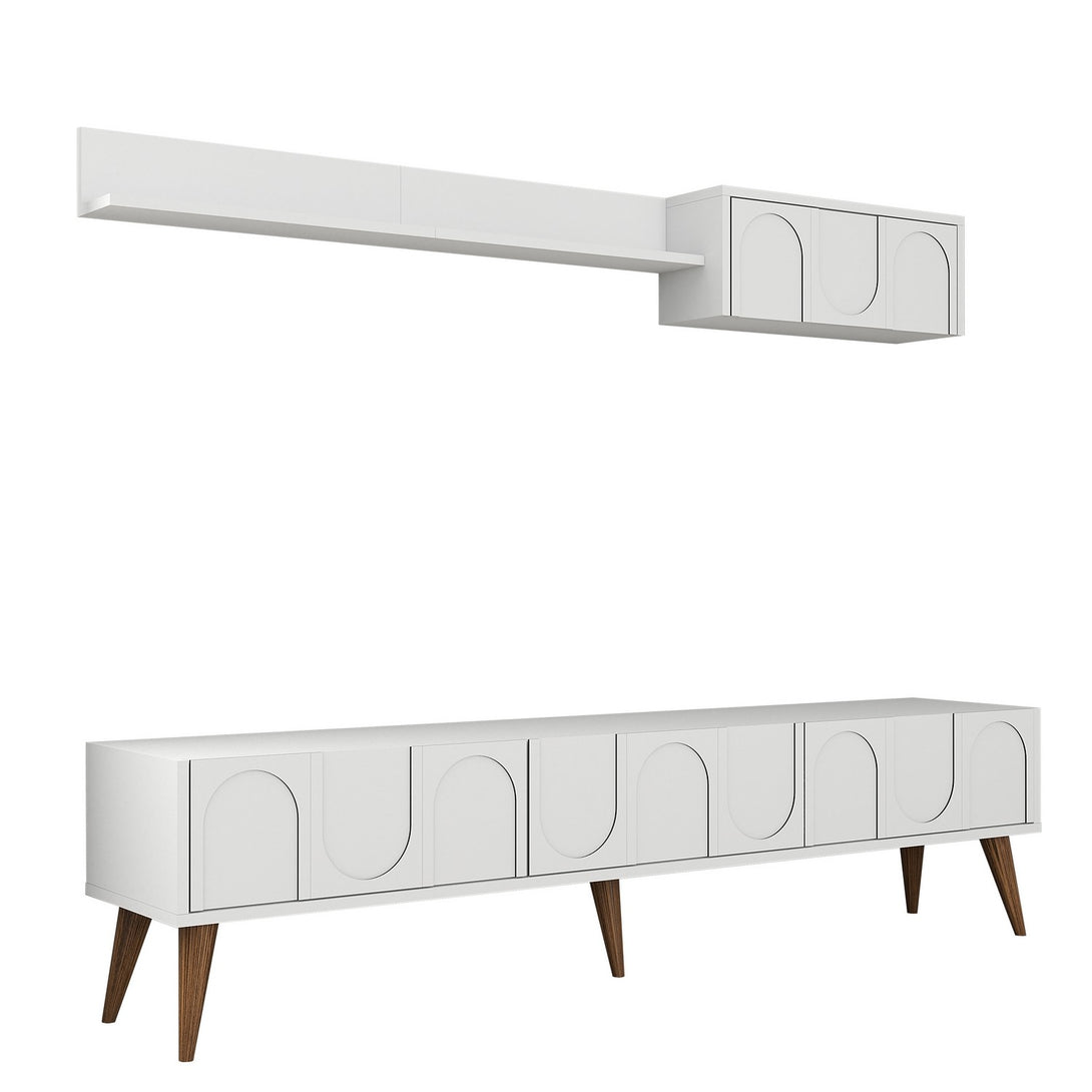 TV ormarić Lyon 2 - White, Walnut-Vasdom.hr