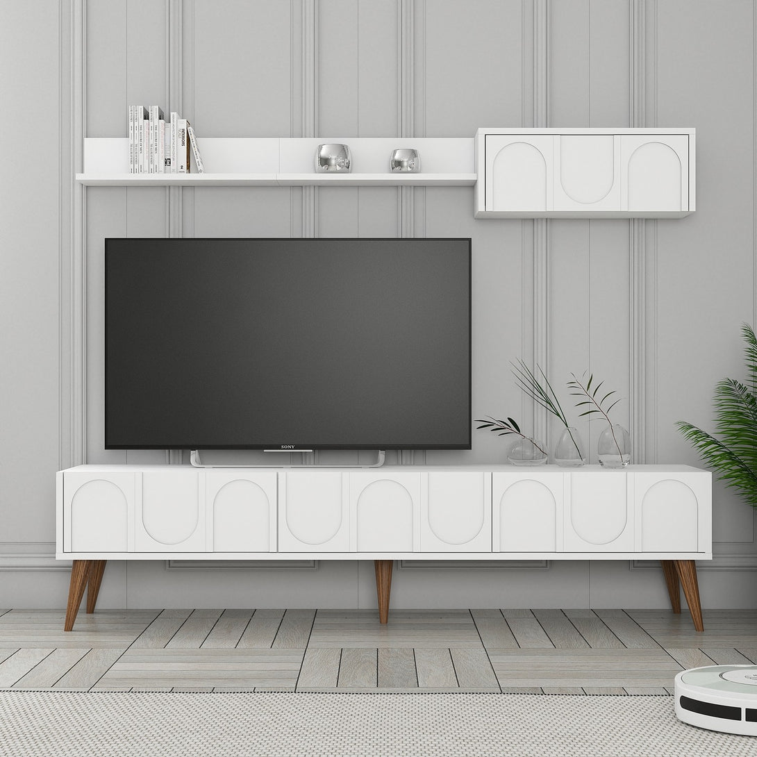 TV ormarić Lyon 2 - White, Walnut-Vasdom.hr