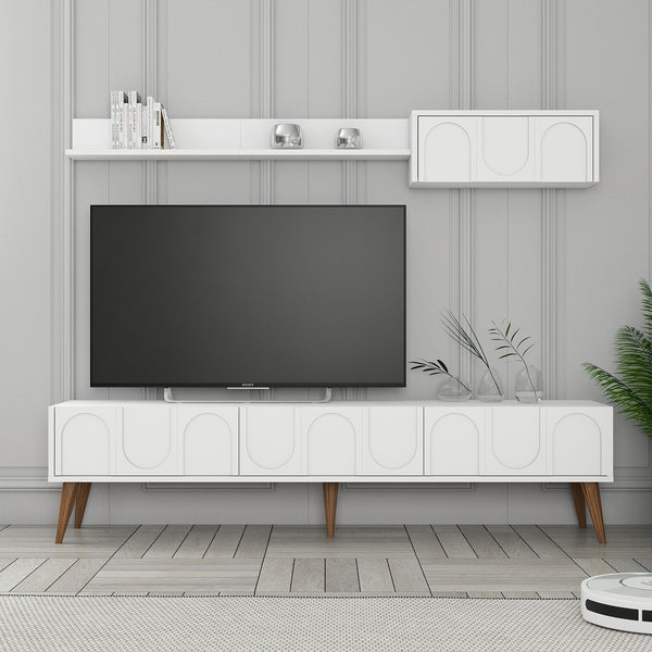 TV ormarić Lyon 2 - White, Walnut-Vasdom.hr