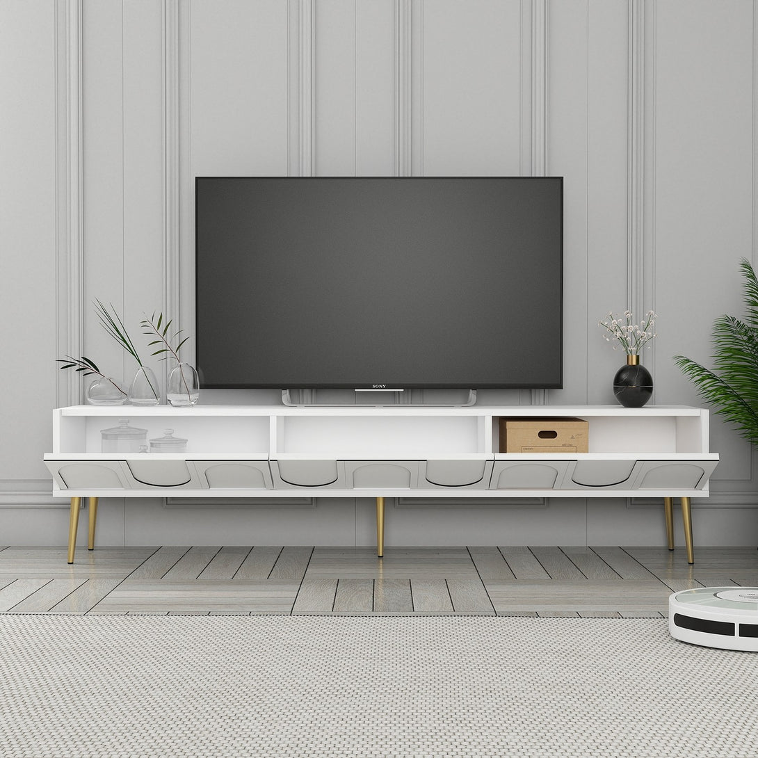 TV ormarić Lyon 43 - White, Gold-Vasdom.hr