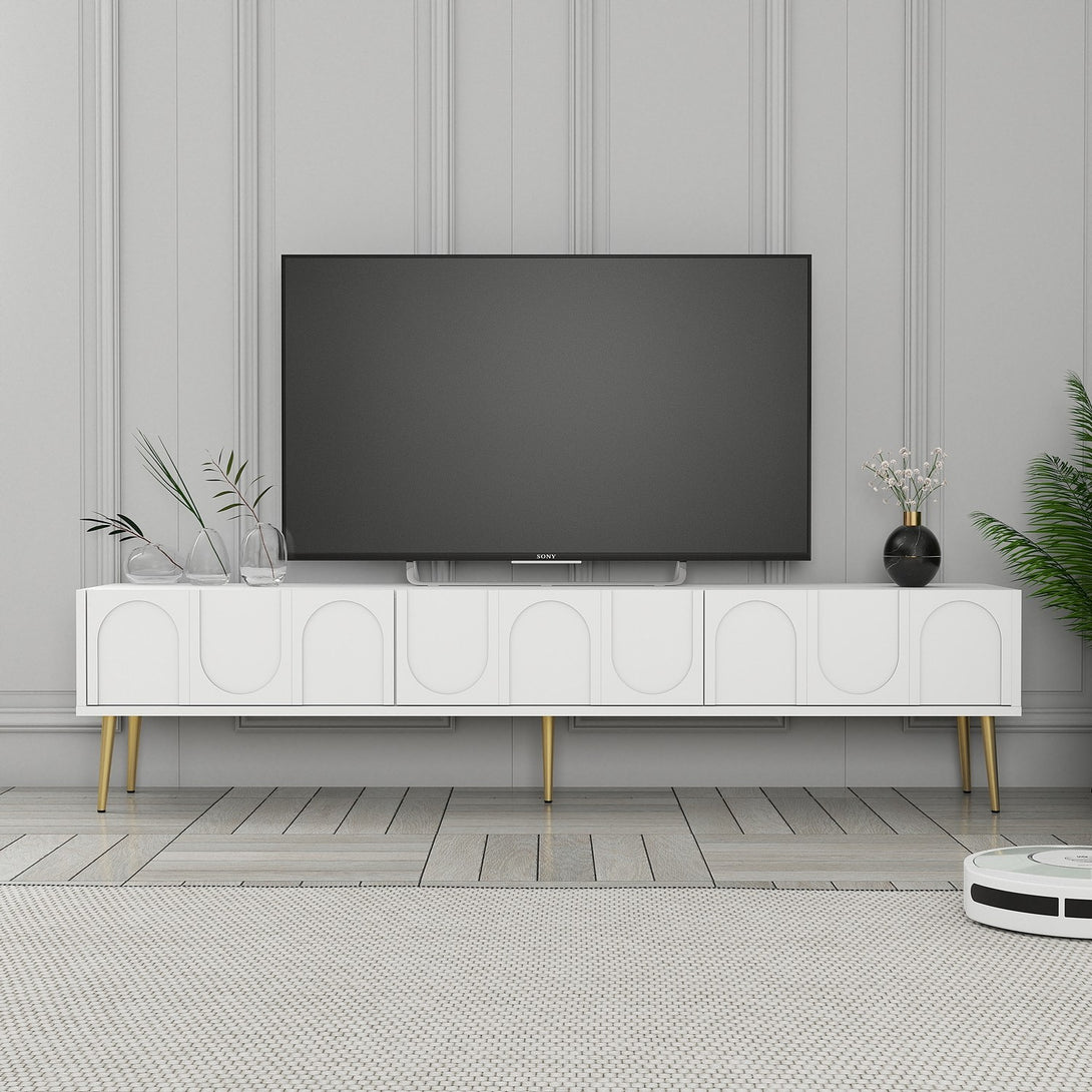 TV ormarić Lyon 43 - White, Gold-Vasdom.hr