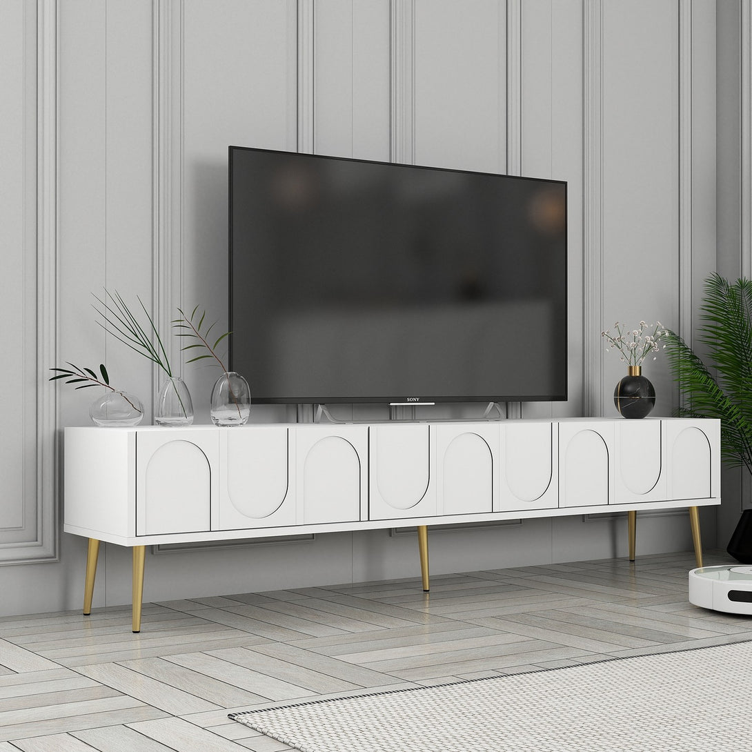 TV ormarić Lyon 43 - White, Gold-Vasdom.hr