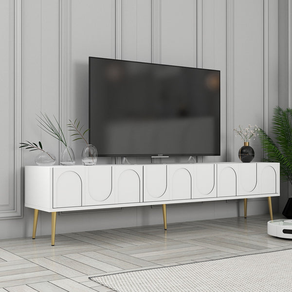 TV ormarić Lyon 43 - White, Gold-Vasdom.hr