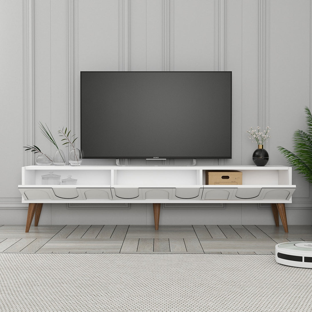 TV ormarić Lyon 44 - White, Walnut-Vasdom.hr
