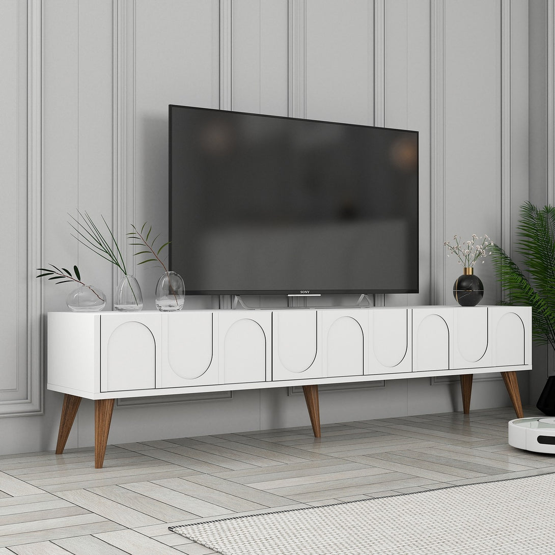TV ormarić Lyon 44 - White, Walnut-Vasdom.hr