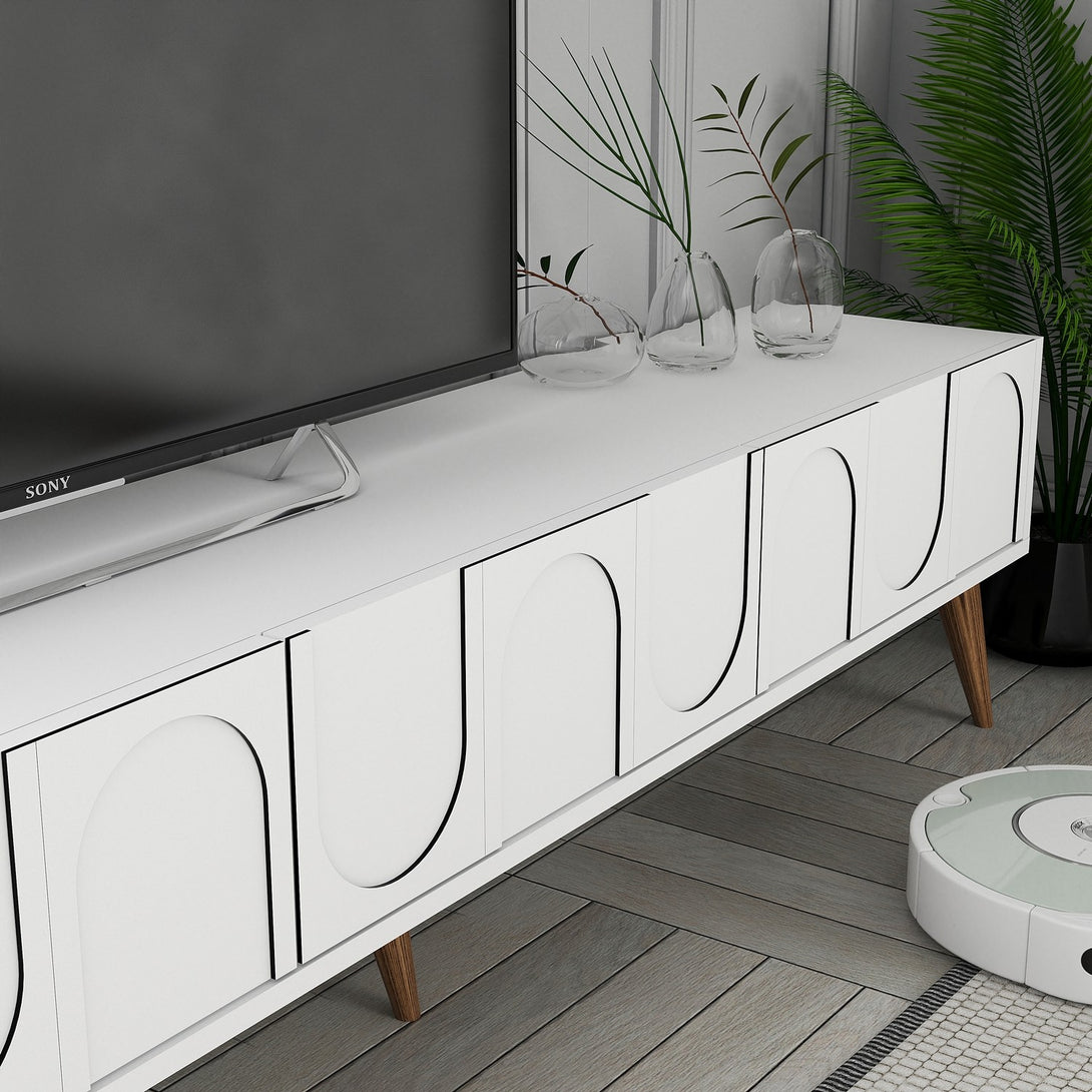 TV ormarić Lyon 44 - White, Walnut-Vasdom.hr